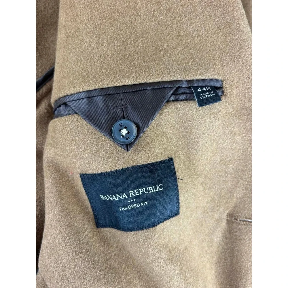 Banana Republic Mens Camel Brown Wool Blend Tailored Fit Blazer Sport Coat 44R